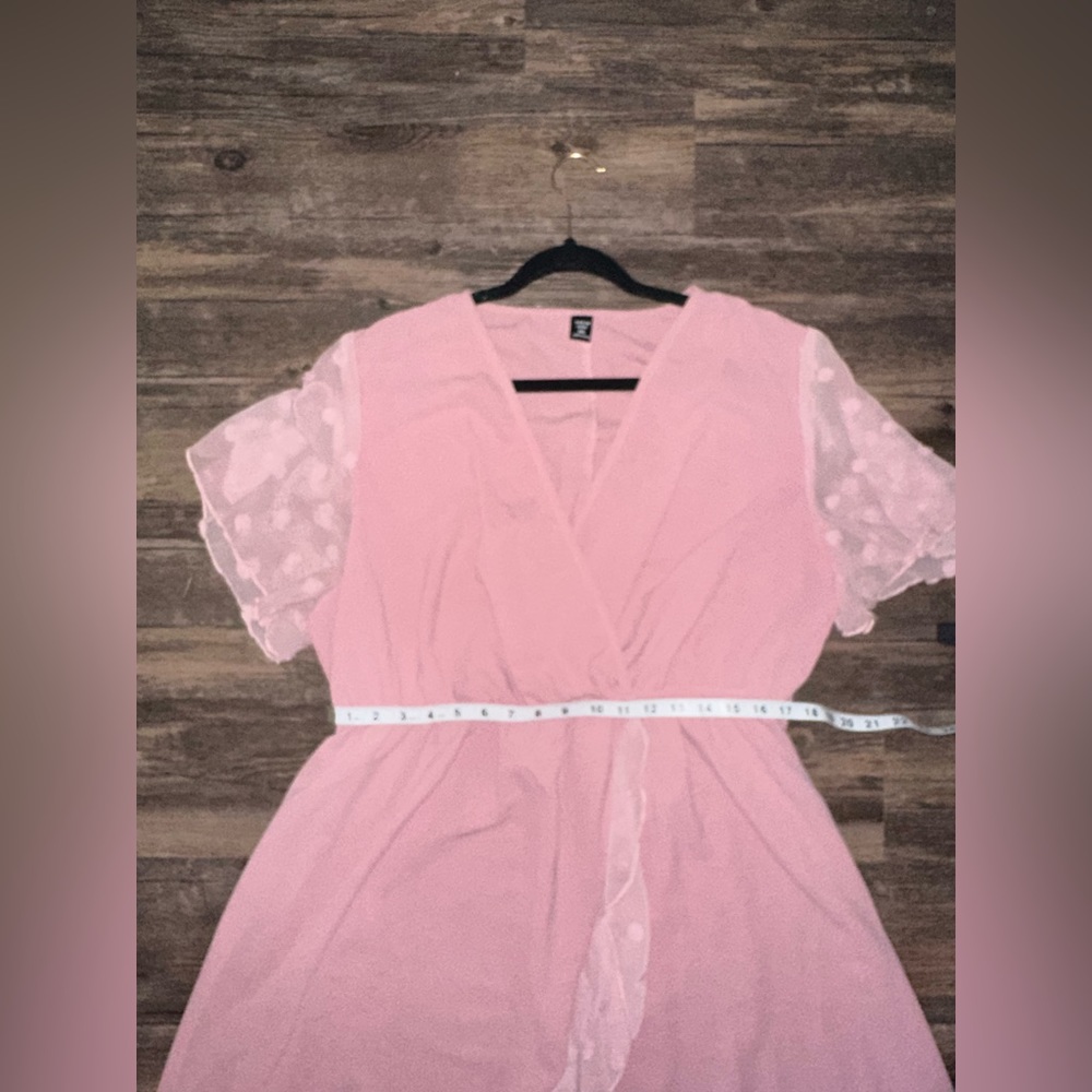 Shein Curve Pink Polka Dot Flowy Maxi Dress Size 2XL - Picture 7 of 14